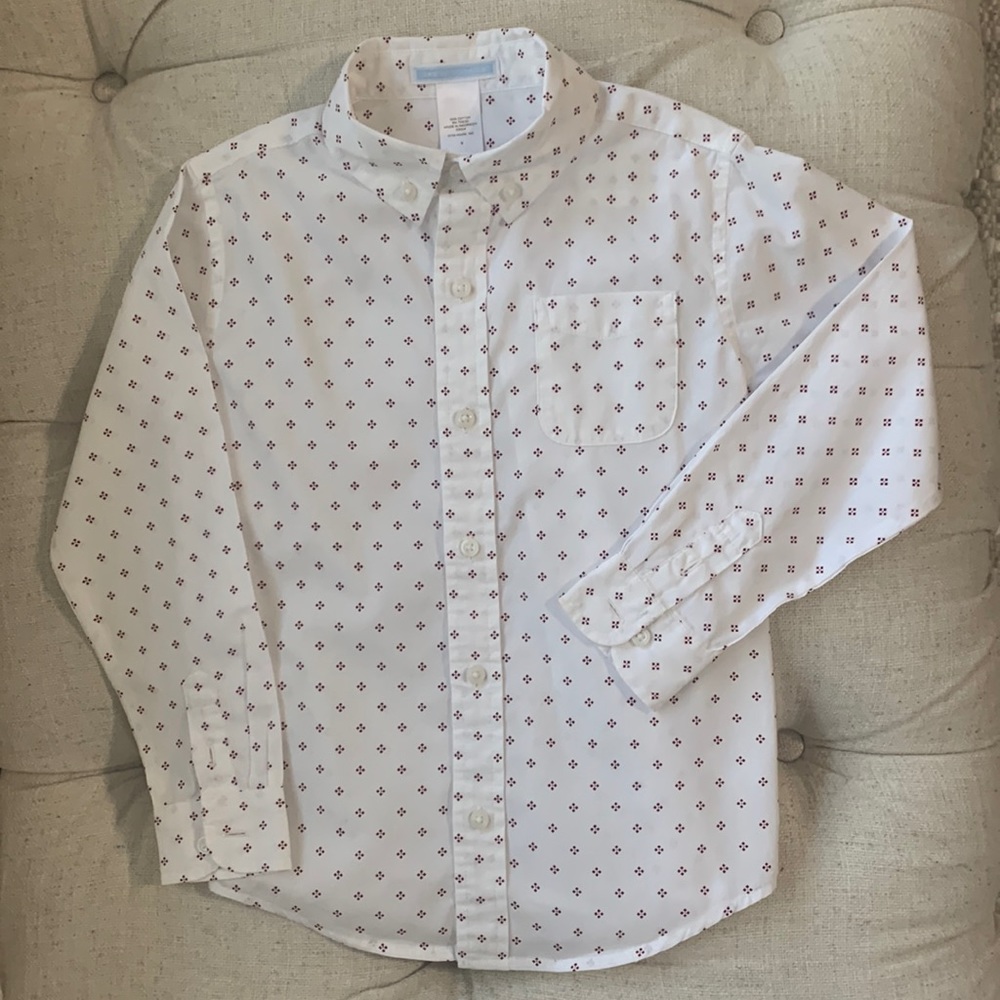 Janie and Jack White and Red Button Down Shirt